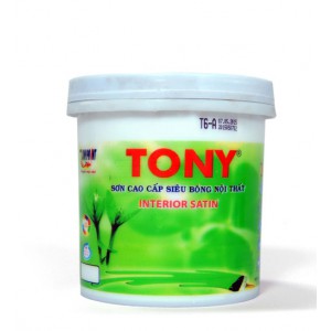 Sơn cao cấp siêu bóng nội thất Tony Interior Satin 1 lít